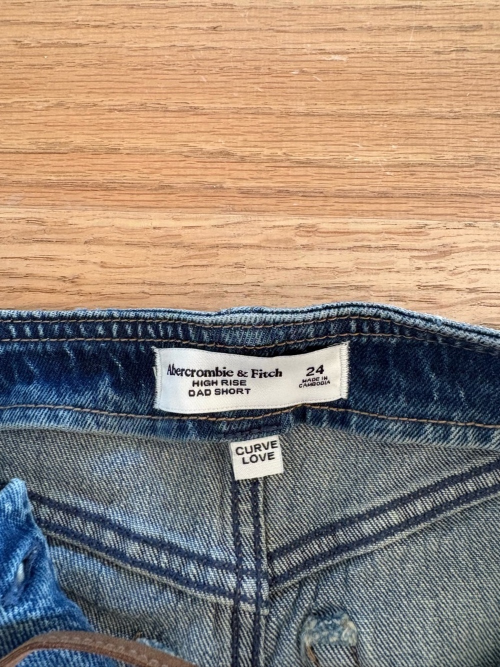 Abercrombie & Fitch Lace-Up Denim Shorts — Blue - Picture 2 of 4